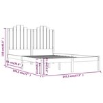 vidaXL Cadre de lit sans matelas noir bois massif 140x190 cm