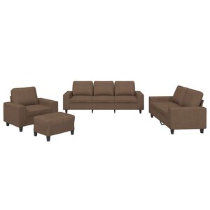 vidaXL Ensemble de canapés 4 Pièces marron tissu