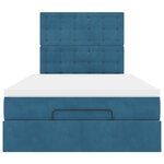 vidaXL Cadre de lit ottoman avec matelas bleu foncé 120x190 cm velours