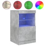 vidaXL Buffet avec lumières LED gris béton 41x37x67 cm