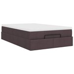 vidaXL Cadre de lit ottoman avec matelas marron foncé 120x200 cm tissu