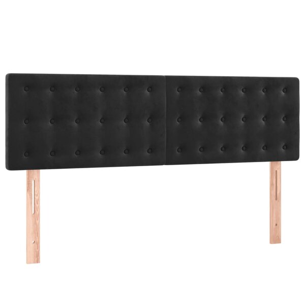 vidaXL Têtes de lit 2 Pièces Noir 72x5x78/88 cm Velours