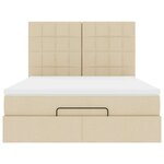 VidaXL Cadre de lit ottoman avec matelas crème 140x190 cm tissu
