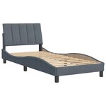 vidaXL Cadre de lit sans matelas Hanko gris foncé 80x200 cm velours
