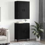 vidaXL Haut Armoire 2 Pièces Chêne noir 69 5 x 34 x 180 cm