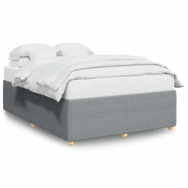 vidaXL Cadre de lit sans matelas gris clair 140x190 cm tissu