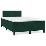 vidaXL Sommier à lattes de lit avec matelas LED vert foncé 120x190 cm