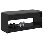 vidaXL Banc d'entrée avec coussin Chêne noir 103 x 38 x 45 cm