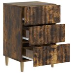 vidaXL Cabinet de chevet avec tiroir Chêne fumé 43 x 41 x 66 5 cm