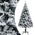 vidaXL Sapin de Noël artificiel pré-éclairé et flocons de neige vert