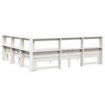 vidaXL Lit bibliothèque sans matelas blanc 200x200 cm bois pin massif