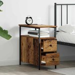 vidaXL Cabinet de chevet avec tiroir 2 Pièces Bois ancien 30 x 60 x 60 cm