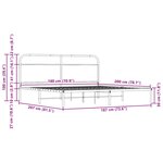 vidaXL Cadre de lit en métal sans matelas chêne fumé 180x200 cm