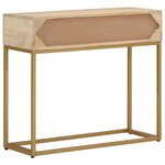 vidaXL Table console 90x30x76 cm bois massif de manguier et fer
