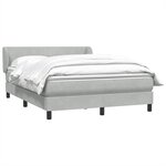 vidaXL Sommier à lattes de lit et matelas gris clair 140x210cm velours
