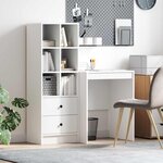 vidaXL Bureau avec tiroir avec étagère avec stockage 2 Pièces Blanc