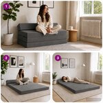 vidaXL Canapé-lit pliable Gris foncé 120 x 60 x 49 cm Tissu