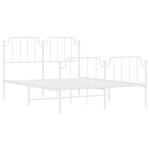 vidaXL Cadre de lit métal sans matelas et pied de lit blanc 140x190 cm