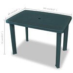 vidaXL Mobilier de bistro 3 Pièces Plastique Vert