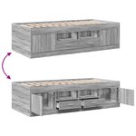 vidaXL Lit de jour avec tiroirs sans matelas sonoma gris 90x190 cm