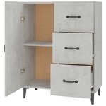 vidaXL Buffet gris béton 69 5x34x90 cm bois d'ingénierie