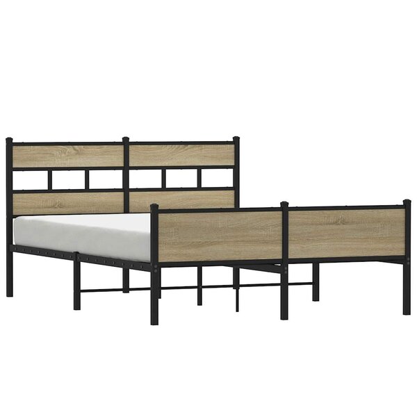 vidaXL Cadre de lit en métal sans matelas chêne sonoma 160x200 cm