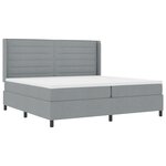 vidaXL Lit à ressorts avec matelas et lumière LED gris clair 200 x 200 cm en tissu.