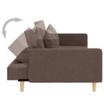 vidaXL Canapé-lit à 2 places avec deux oreillers taupe tissu