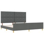 Lit vidaXL Gris Foncé 200x200 cm Tissu