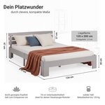 Lit futon 120x200 cm gris en pin massif avec matelas mousse et sommier a lattes
