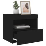 vidaXL Tables de chevet avec lumières LED 2 Pièces noir 50x40x45 cm