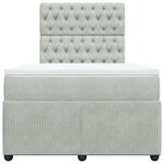 vidaXL Sommier à lattes de lit et matelas gris clair 120x190cm velours