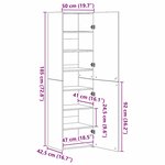 vidaXL Buffet en chêne noir 50x42.5x185 cm en bois reconstitué