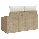 vidaXL Canapé de jardin avec coussin Beige 123 x 62 x 69 cm polyrotin