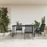 vidaXL Ensemble à manger de jardin 5 Pièces noir textilène et acier