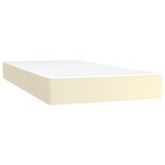vidaXL Sommier à lattes de lit avec matelas Crème 90x200 cm Similicuir