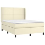 vidaXL Sommier à lattes de lit avec matelas Crème 140x190cm Similicuir