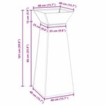 vidaXL Jardinière à pilier Argent 40 x 40 x 100 cm