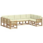 vidaXL Ensemble de canapés d'extérieur 9 pc Blanc et crème