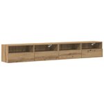 vidaXL Cabinet TV Mural 2 Pièces chêne artisanal 100x30x30cm