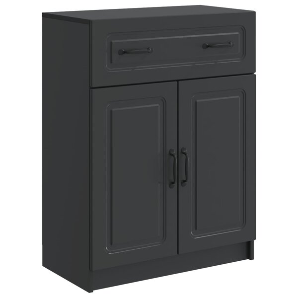 vidaXL Buffet avec tiroir Noir 66 x 34 5 x 87 cm Bois d'ingénierie