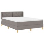 vidaXL Lit à Ressorts avec matelas Taupe 140 x 200 cm tissu
