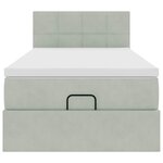 vidaXL Cadre de lit ottoman avec matelas gris clair 80x200 cm velours