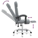 vidaXL Fauteuil de massage inclinable de bureau Gris clair Tissu