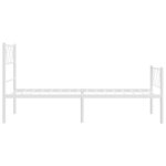 vidaXL Cadre de lit métal sans matelas et pied de lit blanc 107x203 cm