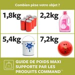 Accroche tableau adhésif taille l 1,8 kg 1 crochet + 2 bandes blanc command