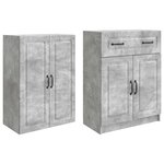 vidaXL Ensemble de Meubles 2 Pièces Gris béton Bois d'ingénierie