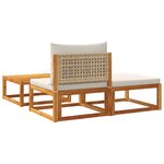 vidaXL Ensemble de canapés de jardin 3 pièces avec coussins en bois d'acacia et rotin