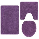 vidaXL Ensemble de tapis de bain antidérapants 3 Pièces Violet PP