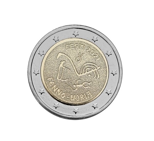 Pièce de monnaie 2 euro commémorative estonie 2021 – peuples finno-ougriens